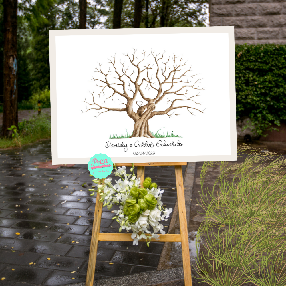 QUADRO DE CASAMENTO ÁRVORE DAS DIGITAIS em Oferta na Shopee