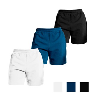 Bermuda De Moletinho Com Cordão Interno Kit Em 3 Cores