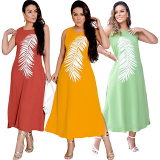 Vestido Feminino Regatao Midi Com Fenda Lateral Tecido Crepe Duna Variedade De Cores e Tamanhos