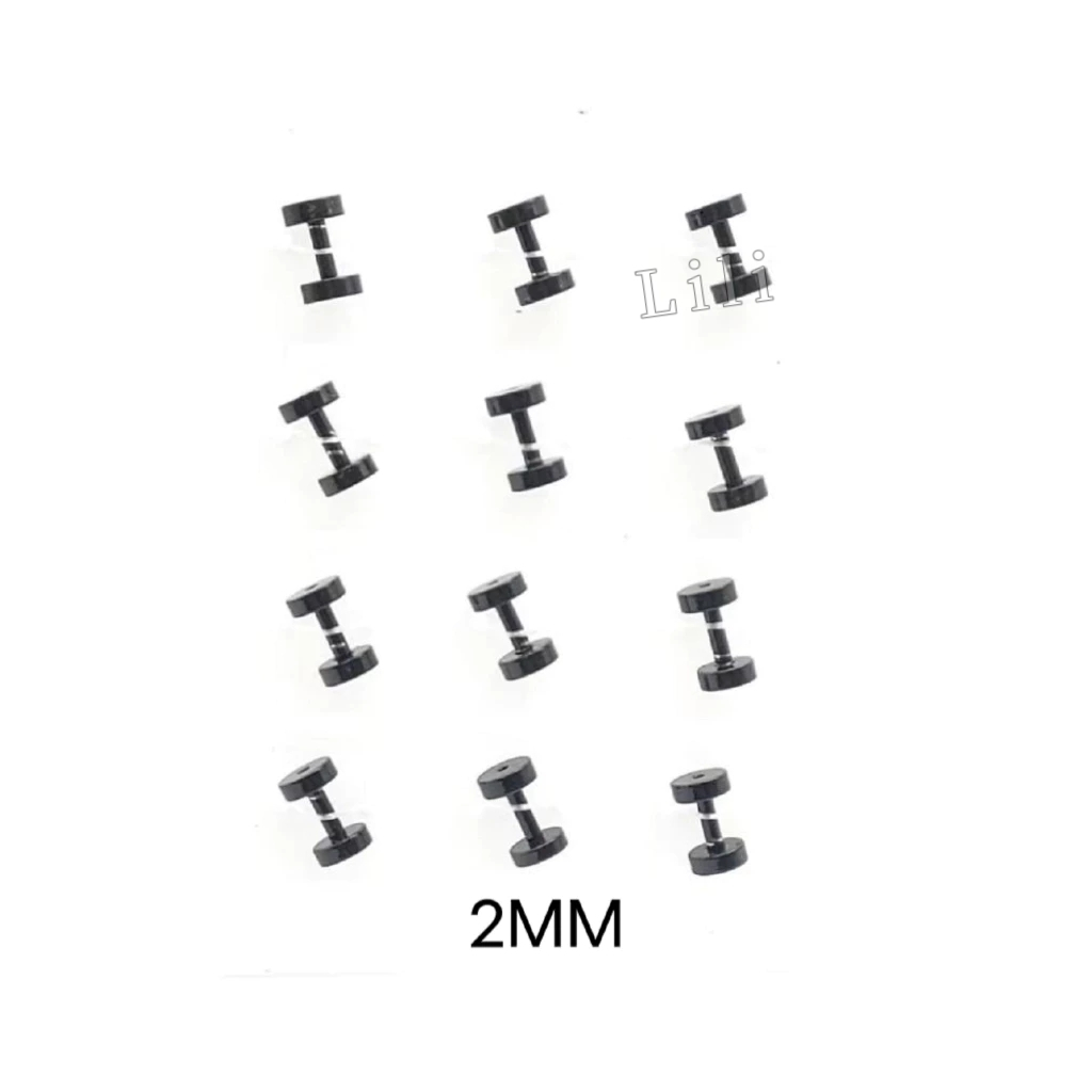 KIT 12 ALARGADOR DE AÇO PRETO 1mm 2mm MASCULINO UNISSX