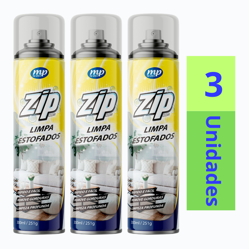 3X Limpa Estofados,Carpetes,Sofás,Colchões,Tapates Zip Clean 300ml/251g em Oferta na Shopee