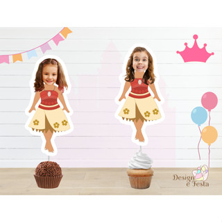 30 topper para docinho Princesa MOANA , topper rostinho personalizado, festa de aniversário infantil menina, topper em Oferta na Shopee