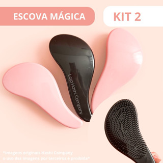 2 Escovas MÁGICA cabo anatômico Desembaraçadora Cabelo Fios Nós kit Barata