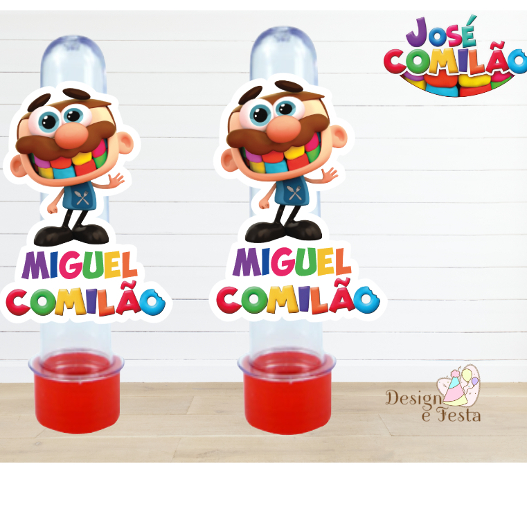 Kit  Apliques para tubete, JOSÉ COMILÃO,  cute   personalizados com nome ( TUBETE NÃO INCLUSO)
