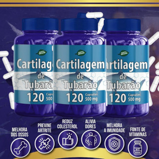 3 UN Cartilagem de Tubarão 120 cápsulas 500mg