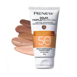 Avon Protetor Solar Facial Renew Advance Matte Anti-Idade FPS50 40g Com Cor A Escolher Top do mercado