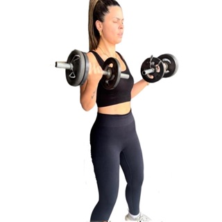 Kit Com 02 Barras Ocas Halteres 40 Cm Com Presilhas Academia em Oferta na Shopee