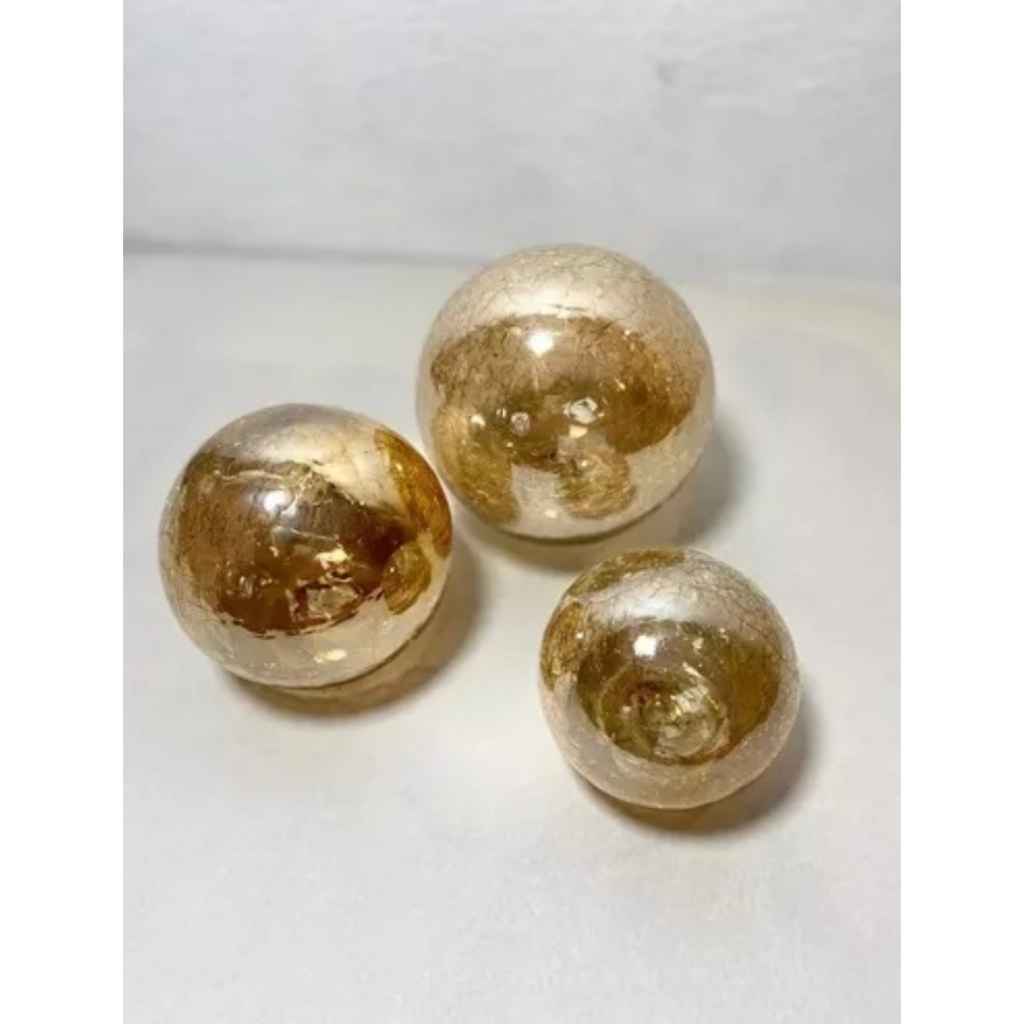 Bolas Esferas De Vidro Decorativas Craquelê Mesa Luxo em Oferta na Shopee