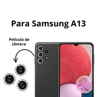 Película Câmera Traseira Samsung Galaxy A13 com brilho em Vidro 3D Anti-Impacto Protetora COM BRILHO STRASS Top