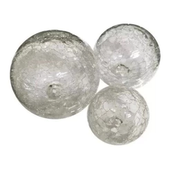 Bolas Esferas De Vidro Decorativas Craquelê Mesa Luxo
