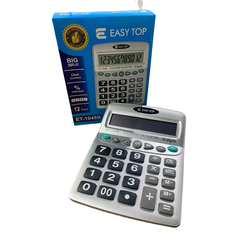 Calculadora Eletrônica Número Grande 12 Dígitos Prata