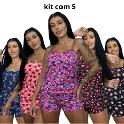 Kit 5 Baby Doll de Dormir Pijama Short Doll