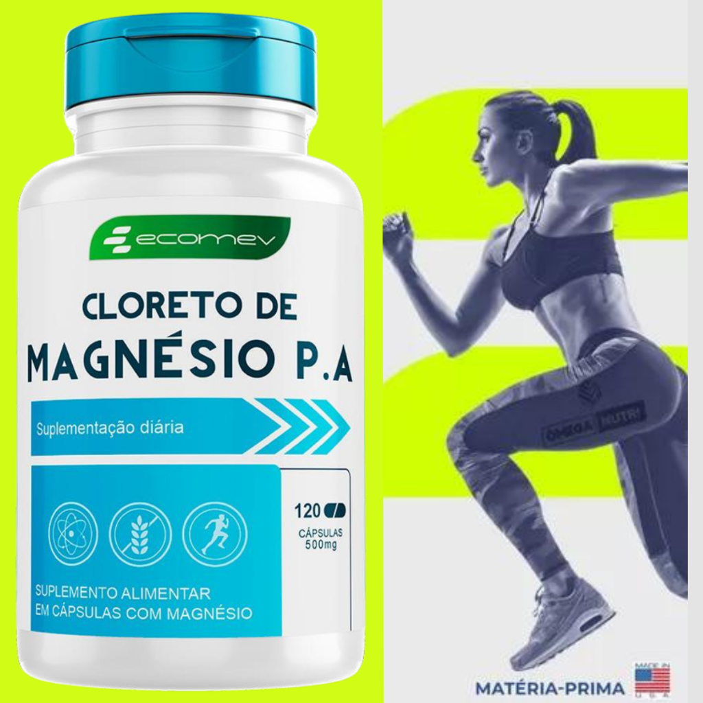 Cloreto de Magnesio P.A 500mg Puro Forma Importada 120Cáps  Ecomev