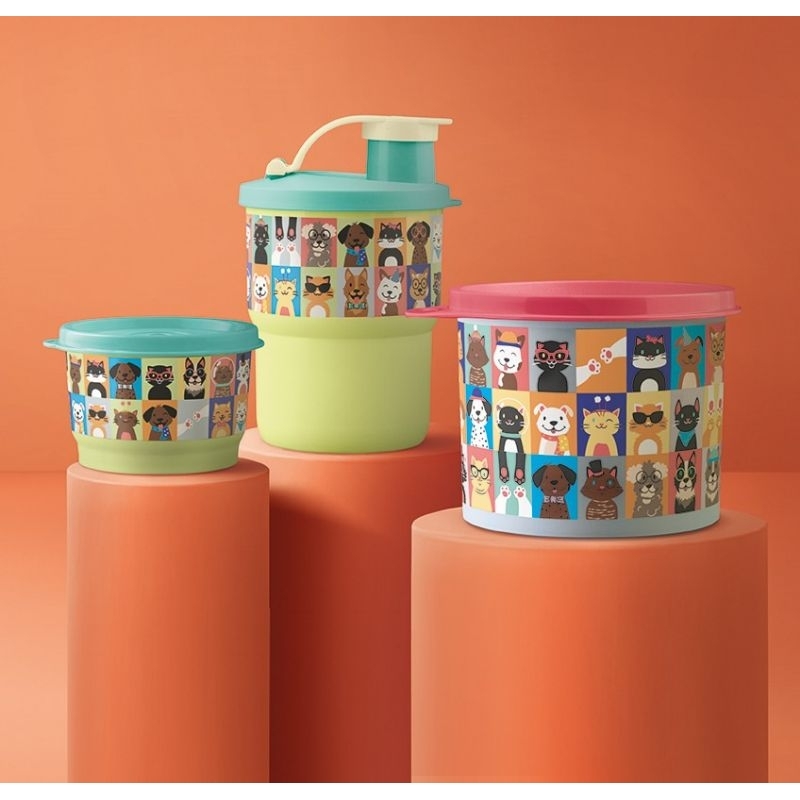 KIT COPO COLORS COM BICO 225ML + TUPPER POTINHO 140ML + REDONDINHA FILHOTES OU INDIVIDUAL - TUPPERWARE