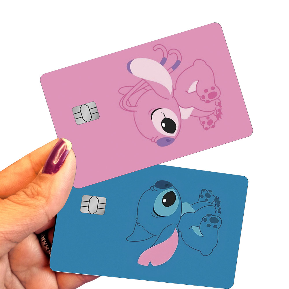 Adesivo para Cartão Lilo Stitch Casal Combinado Duplo Tendencia Skin Protetora Pelicula Skin Para Credito, Debito, Vale Aliementação
