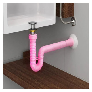 Sifão Rosa Sanfonado Pink 72cm Multiuso Roscado - Mundo Rosa