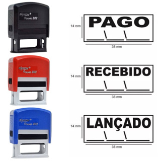 Carimbo Personalizado Kit Pago Recebido Lançado em Oferta na Shopee
