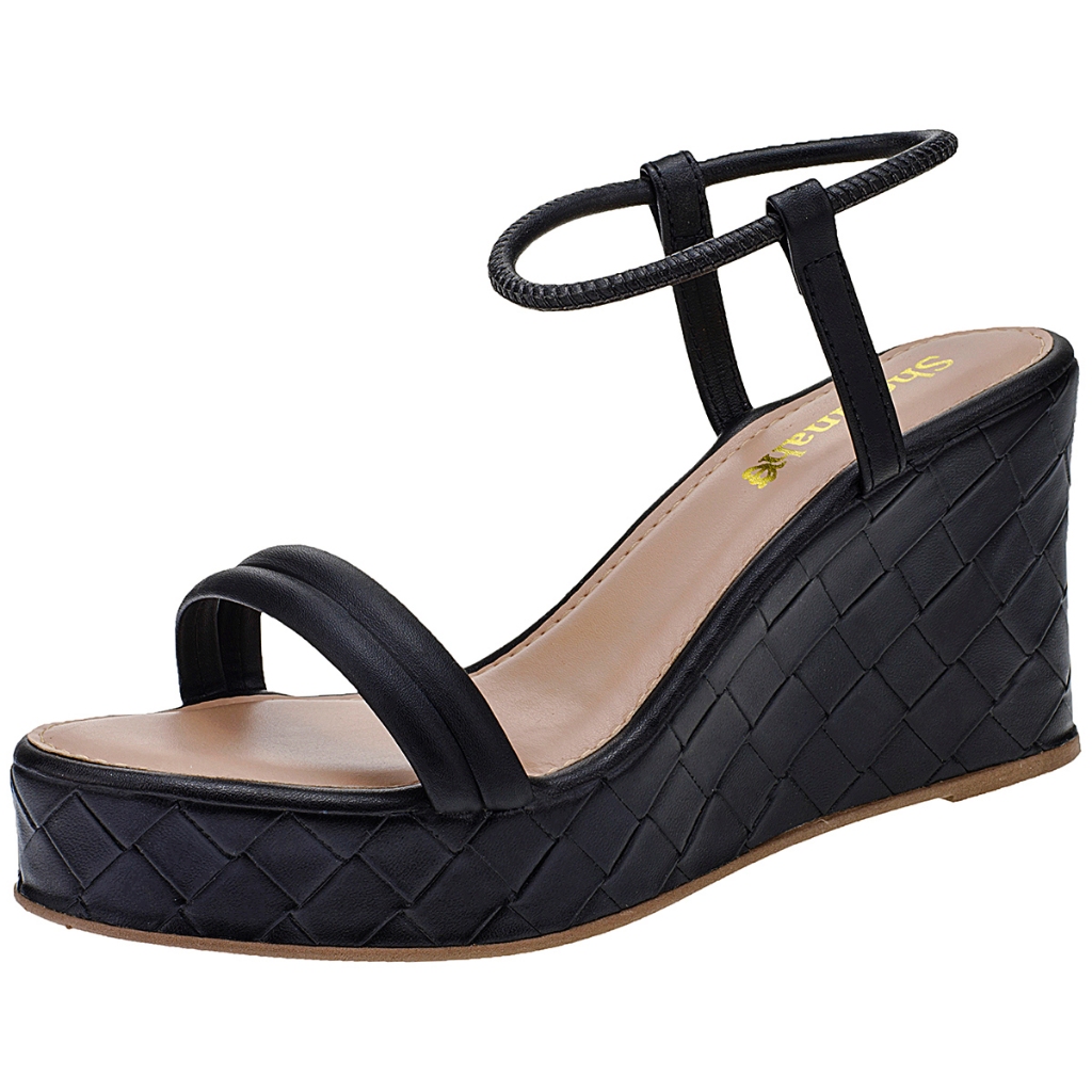 Sandália Plataforma Anabela Meia Pata Shekinah Confortável Moda Lançamento Elástico Leve Macia - Women Shoes