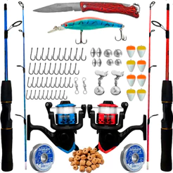 Kit Pesca Completo Vara 1,20m 6kg com Acessórios