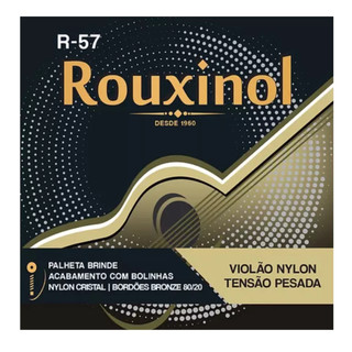 Encordoamento Para Violão Nylon Bronze Tensão Alta Rouxinol R57