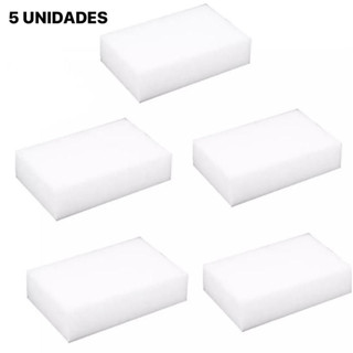 Esponja Magica 5 Unidades Branca Melamina Tira e Limpa Riscos Limpeza pesada