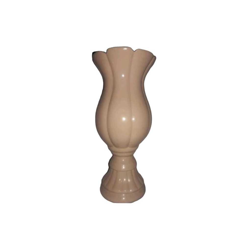 Taça Vaso Tulipa 30cm Cerâmica nude