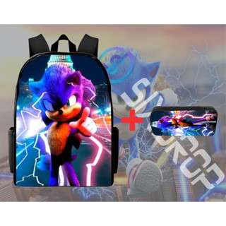 Kit Mochila sonic Escolar + Estojo Infantil
