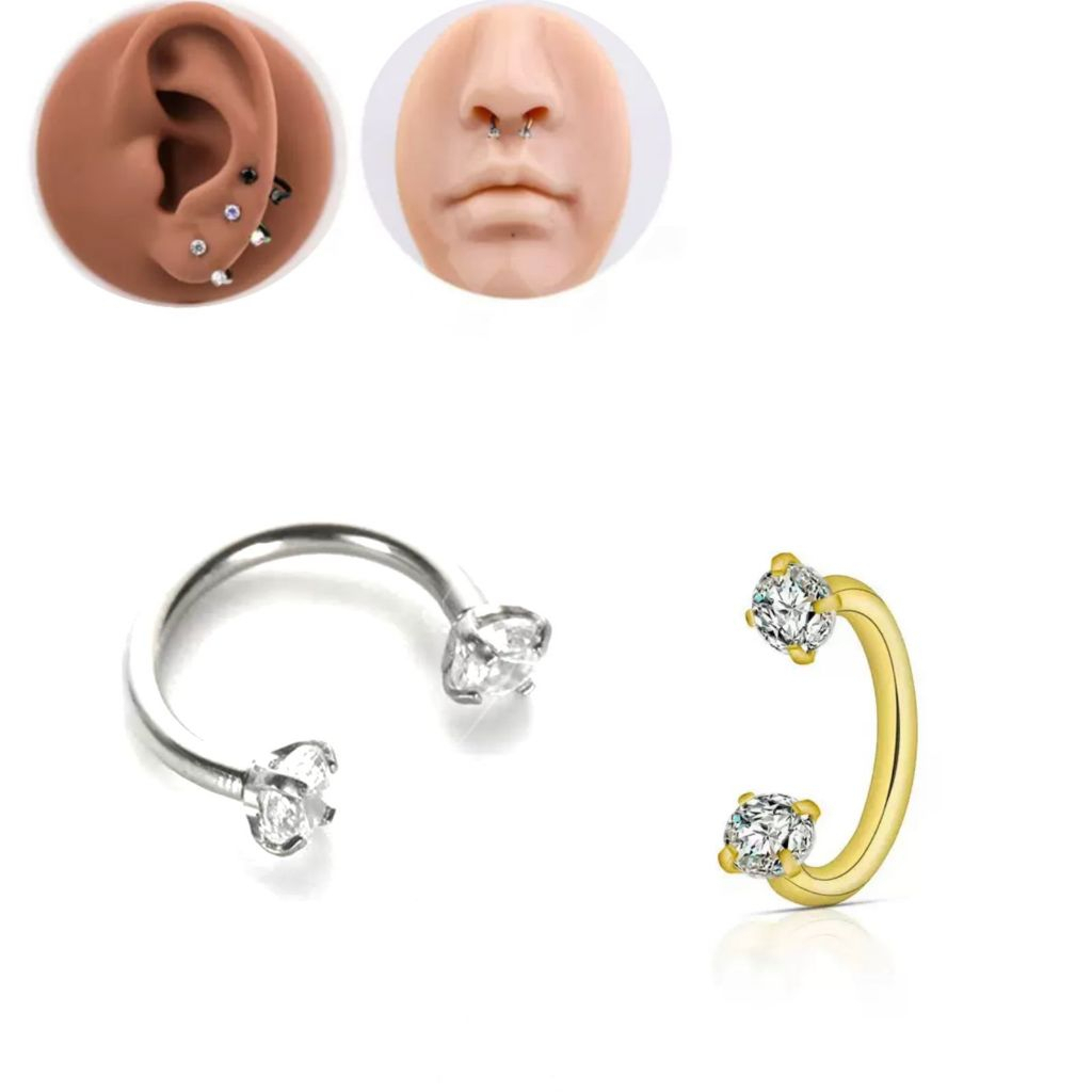 1 uni Piercing para Nariz/Cartilagem helix  brinco com Zircônia em Oferta na Shopee