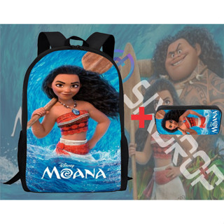 Kit Mochila Escolar + Estojo moana feminina Infantil