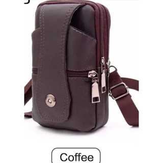 Bolsa Couro Bag Transversal Masculina  Pochete Porta Celular