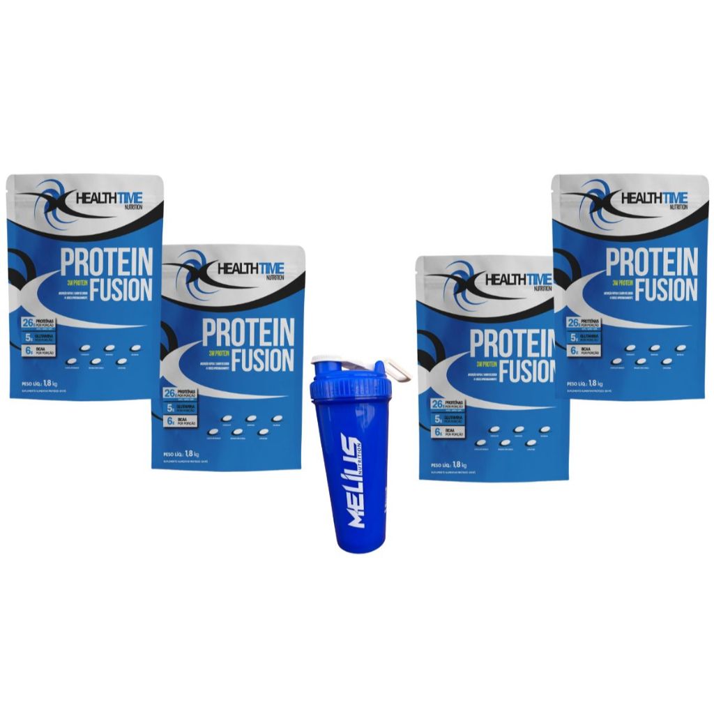 Kit Whey Protein Fusion 3w - 4x1,8kg (7.2kg) + Coqueteleira