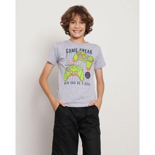 Camiseta Juvenil Estampa Sortida Cinza
