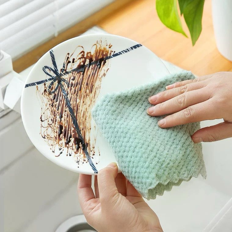 Toalha Pano 30X30 Microfibra Grosso Resistente Colorido Limpar Vidros Eletrodomésticos Multiuso