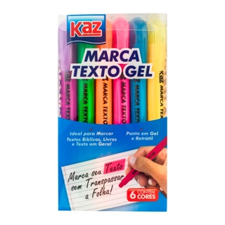 Marca Texto Gel kit Com 6 Cores Neon Coloridas Retrátil Não Mancha em Oferta na Shopee