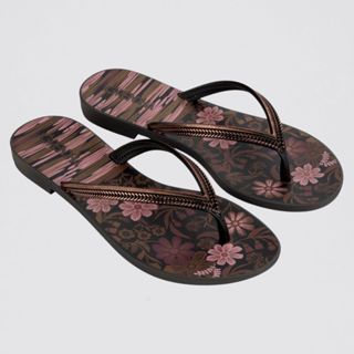 Sandália Rasteira Floral Feminina - Grendha