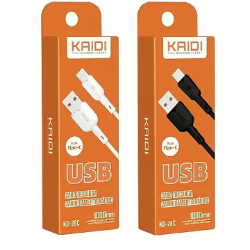Kit 10 Cabos Usb Carregador Tipo C Rápido Kaidi Atacado kd-28c em Oferta na Shopee