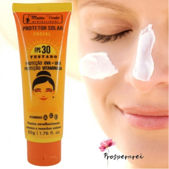 Matto Verde - Protetor Solar Facial fps 30 Vitamina E em Oferta na Shopee