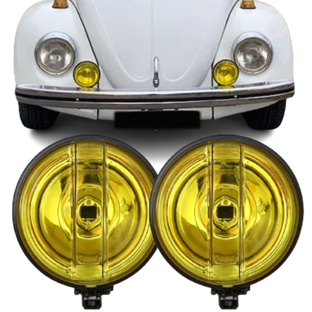 Kit Farol Milha Kombi Clipper Redondo Amarelo