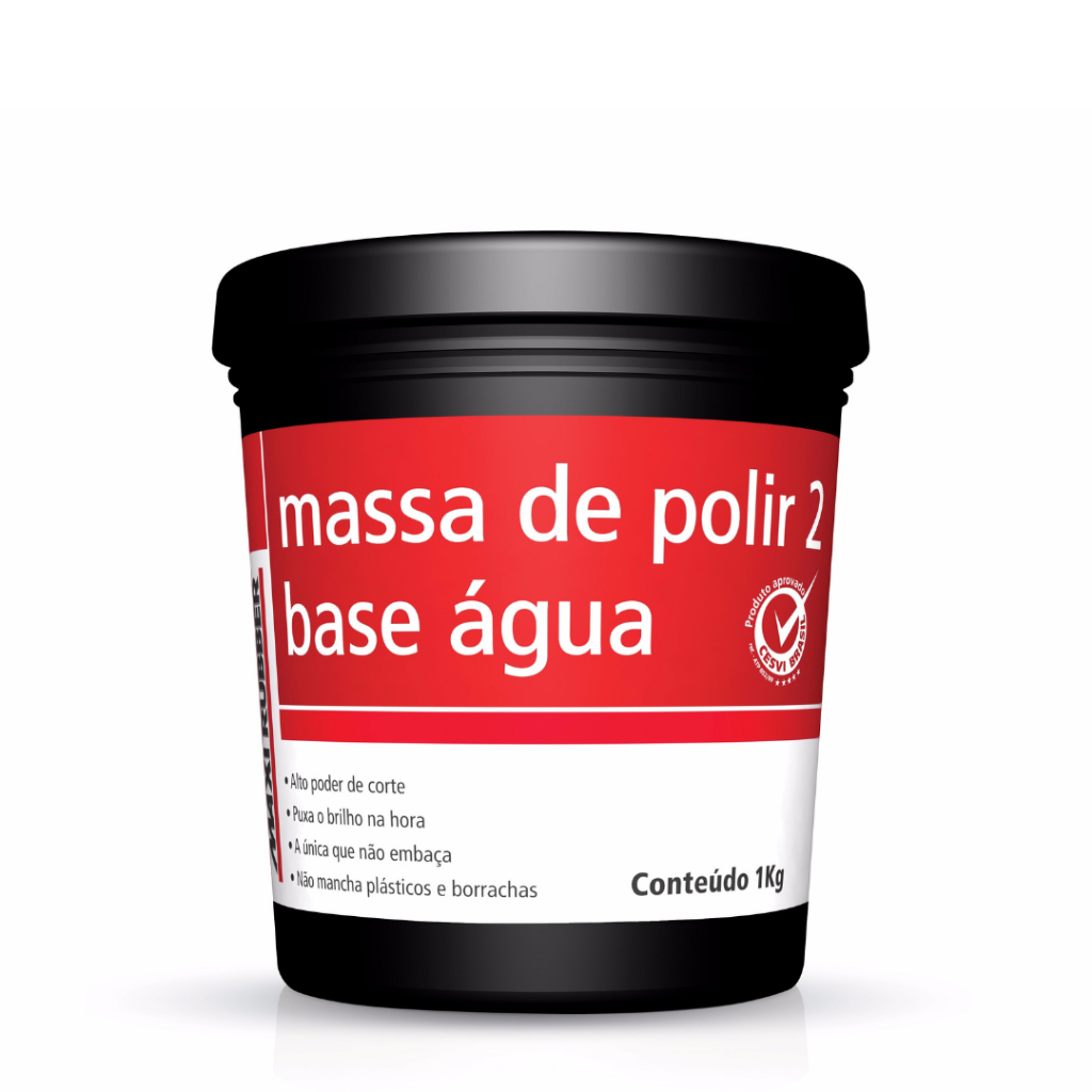 Massa de Polir N2 1kg Base Água Maxi Rubber Automotivo