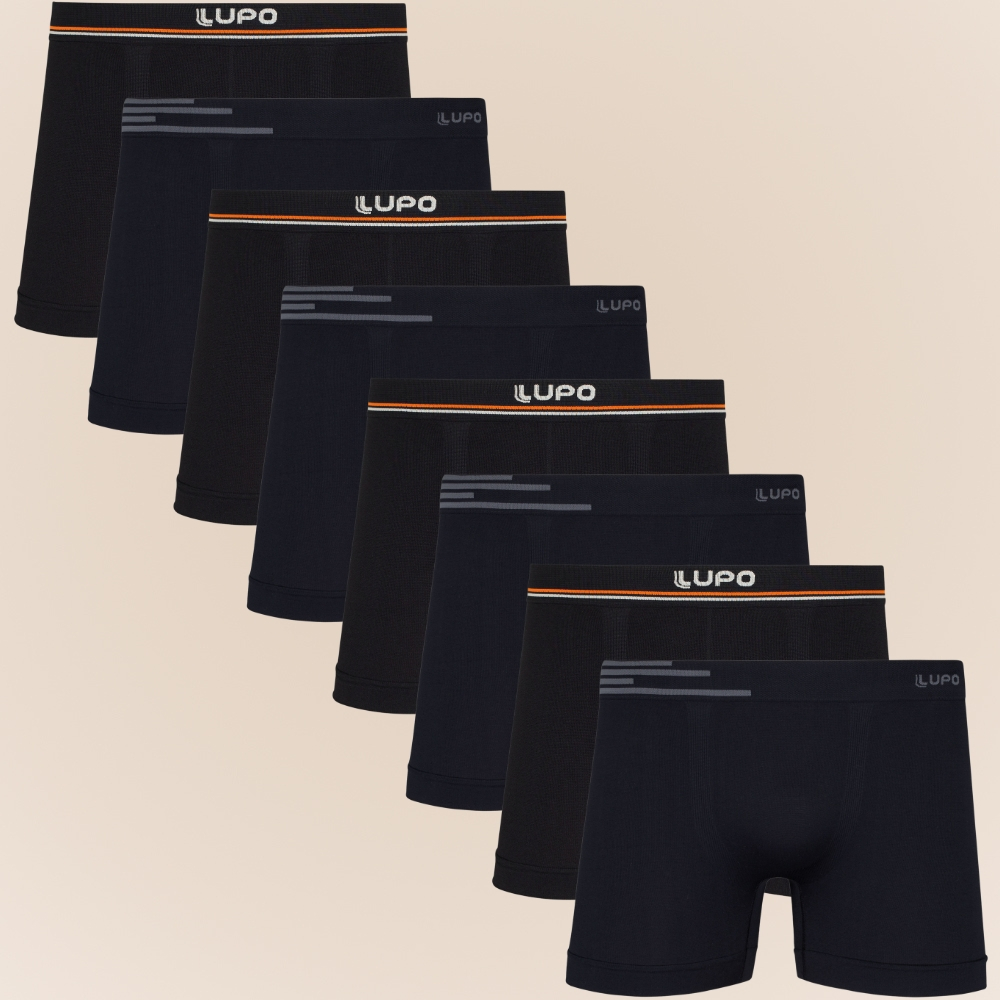 Kit Com 8 Cuecas Boxer Box De Microfibra Sem Costura Lupo Original Modelo Basico Liso - Pronta Entrega em Oferta na Shopee