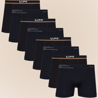 Kit Com 8 Cuecas Boxer Box De Microfibra Sem Costura Lupo Original Modelo Basico Liso - Pronta Entrega