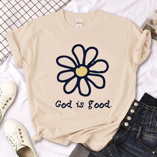 Camiseta Básica Algodão Feminina Deus É Bom Little Sunflower