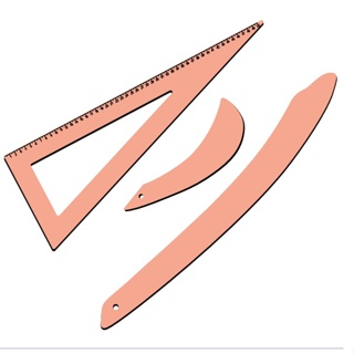 Kit De Réguas Curvas E Esquadro Para Costura MDF em Oferta na Shopee