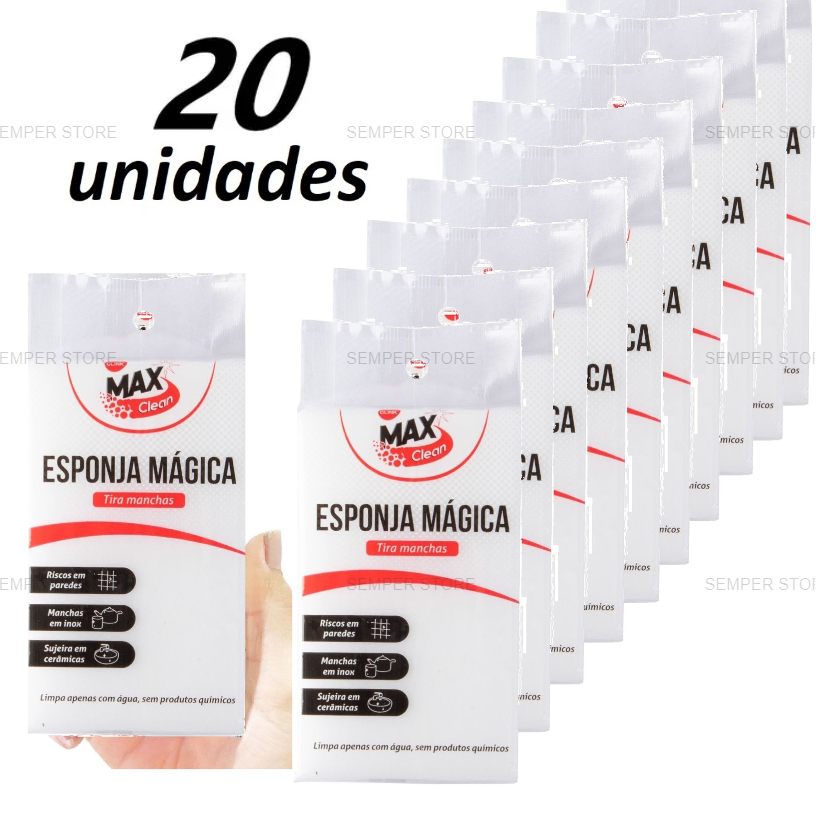 Kit 20 Esponja Mágica Remove Tira Mancha Bucha Limpa Parede Tenis Chao