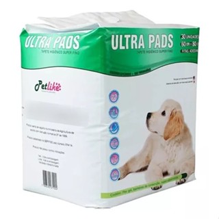 Tapete Higiênico Cães Ultra Pads Natural 80cmx60cm 30 unidades
