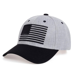 Boné Gorro Baisebol Golfe Trilhas Algodão Bordado Bandeira USA Telinha Cinza Claro