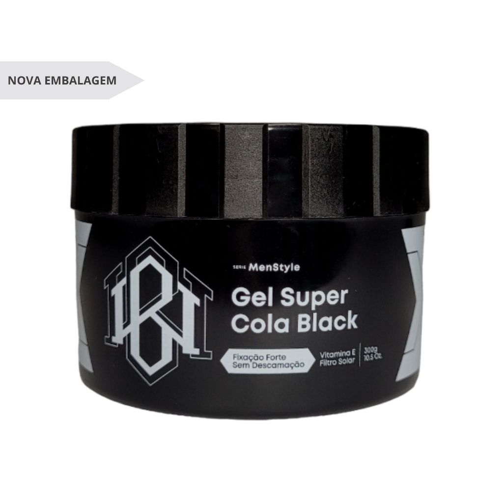 Gel Super Cola Black 300g Alta Fixação - Black White em Oferta na Shopee