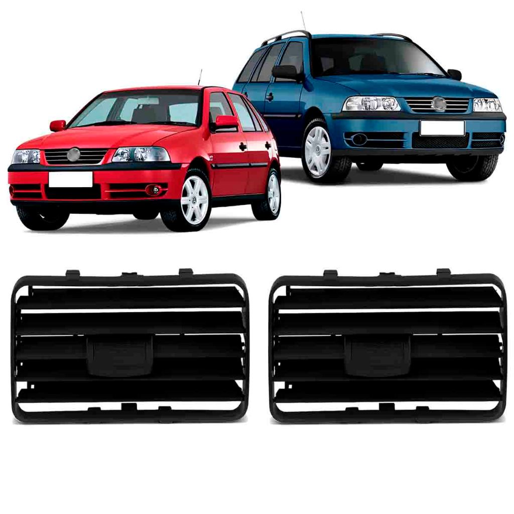 Par Tela Difusor Ar Gol Parati Saveiro G3 99 2000 2001 2002 2003 2004 2005 Preto
