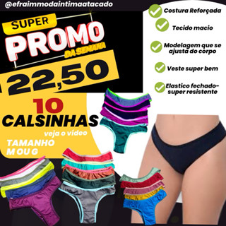 KIT 10 CALCINHAS MODELO TANGA CONFORTAVEL DE FABRICA CONFORTO