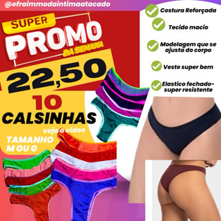 10 Calcinhas Kit Com 10 Calcinhas,conforto De Fábrica
